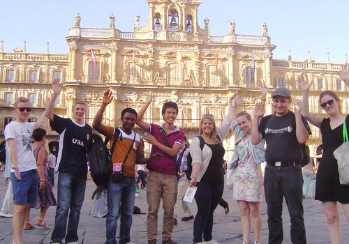 Group of students visiting Salamanca